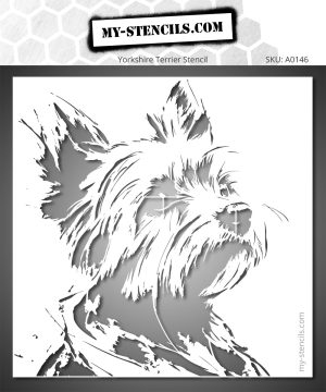 Detailed Yorkshire Terrier Stencil for décor and creative projects – reusable, reversible, and professional high quality.