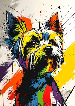 Artwork created with the Yorkshire Terrier Stencil – detailed dog design for décor and DIY. Easy to use with an amazing result!