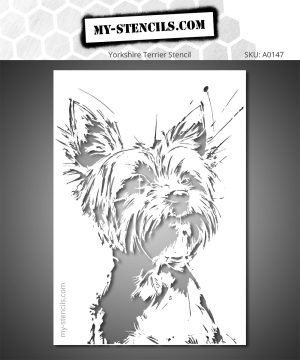 Yorkshire Terrier Stencil – detailed dog design for décor and DIY