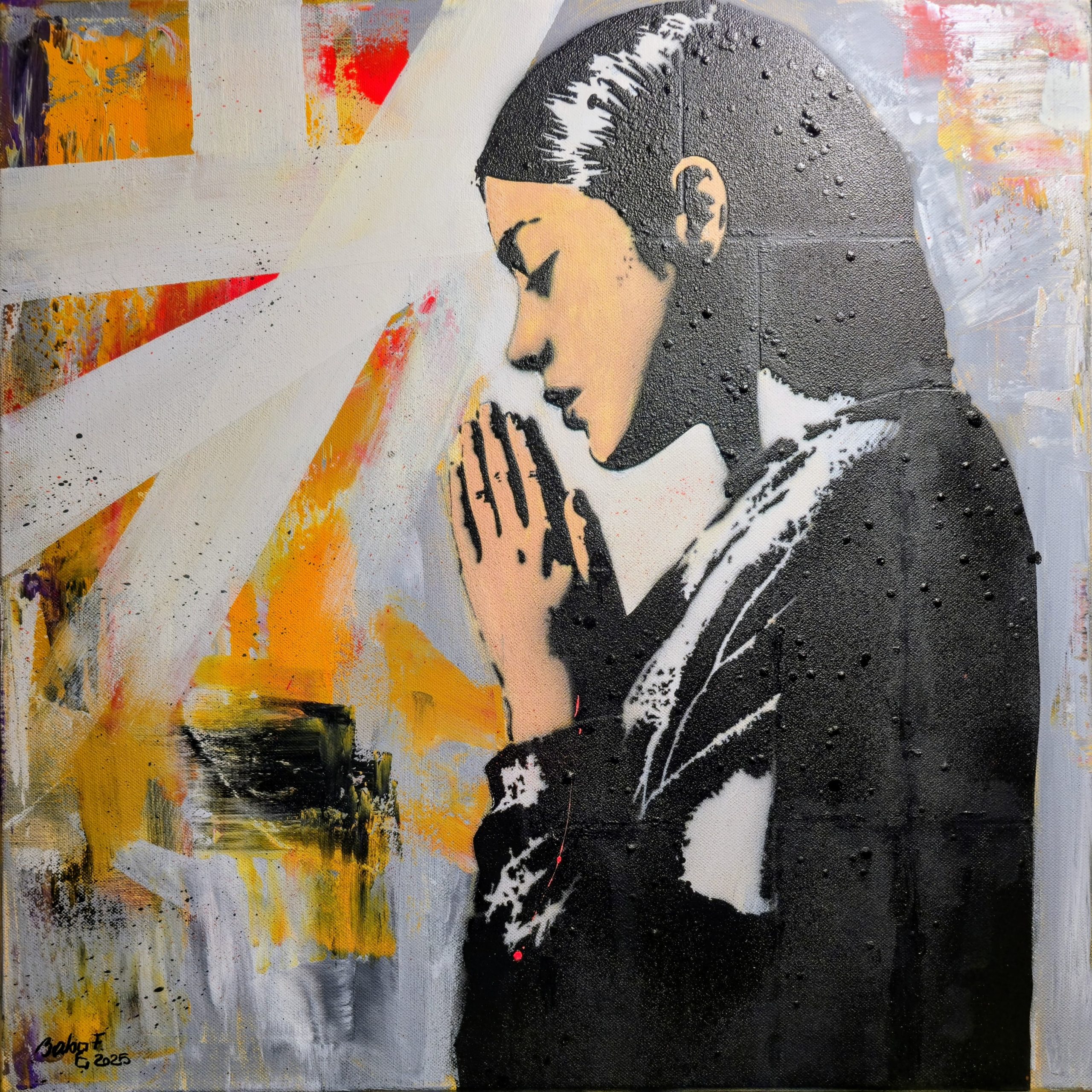 Click to view full screen Woman in Prayer Stencil - PV0026 photo review