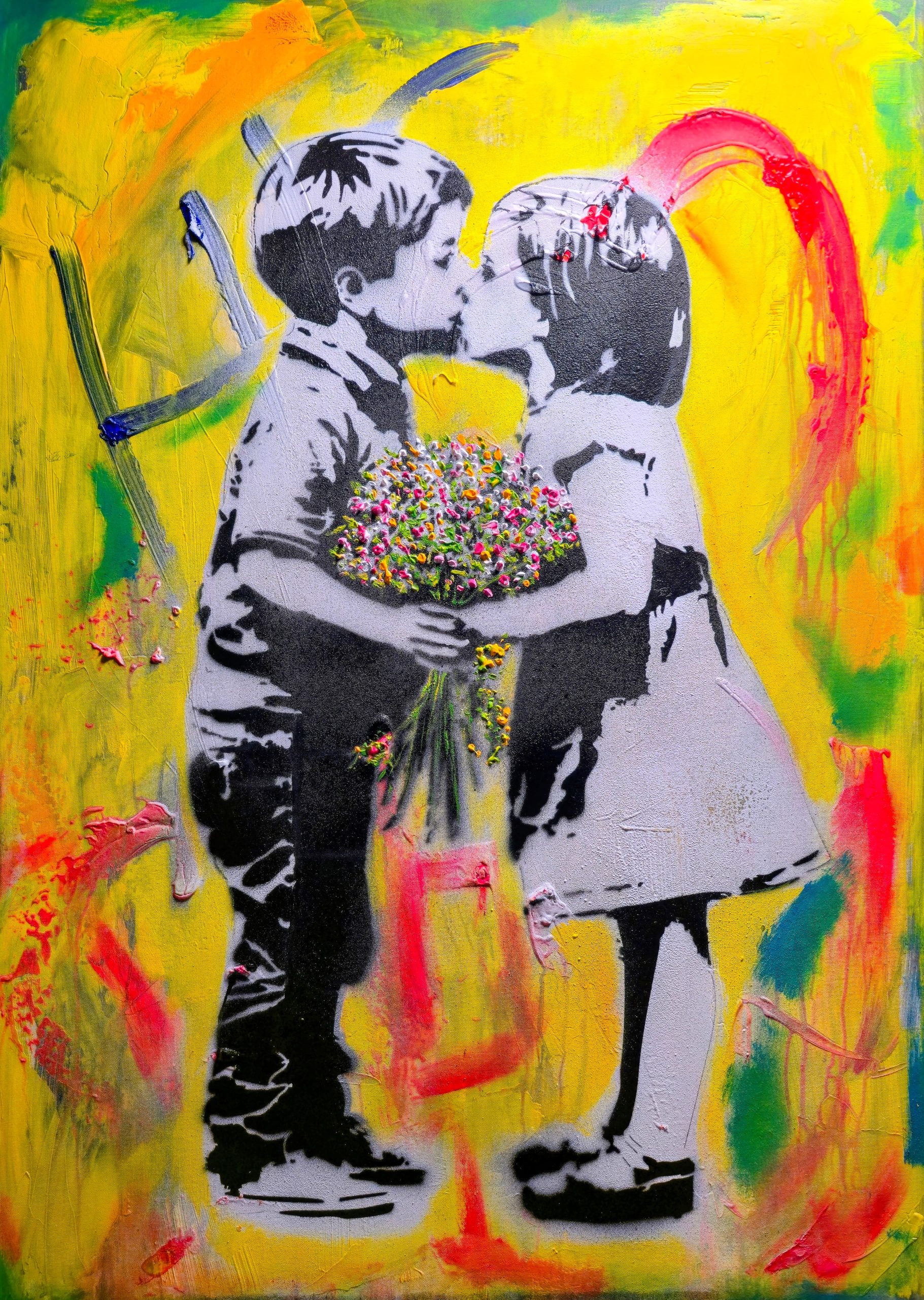 Click to view full screen “First Kiss” Stencil - AN0013 photo review