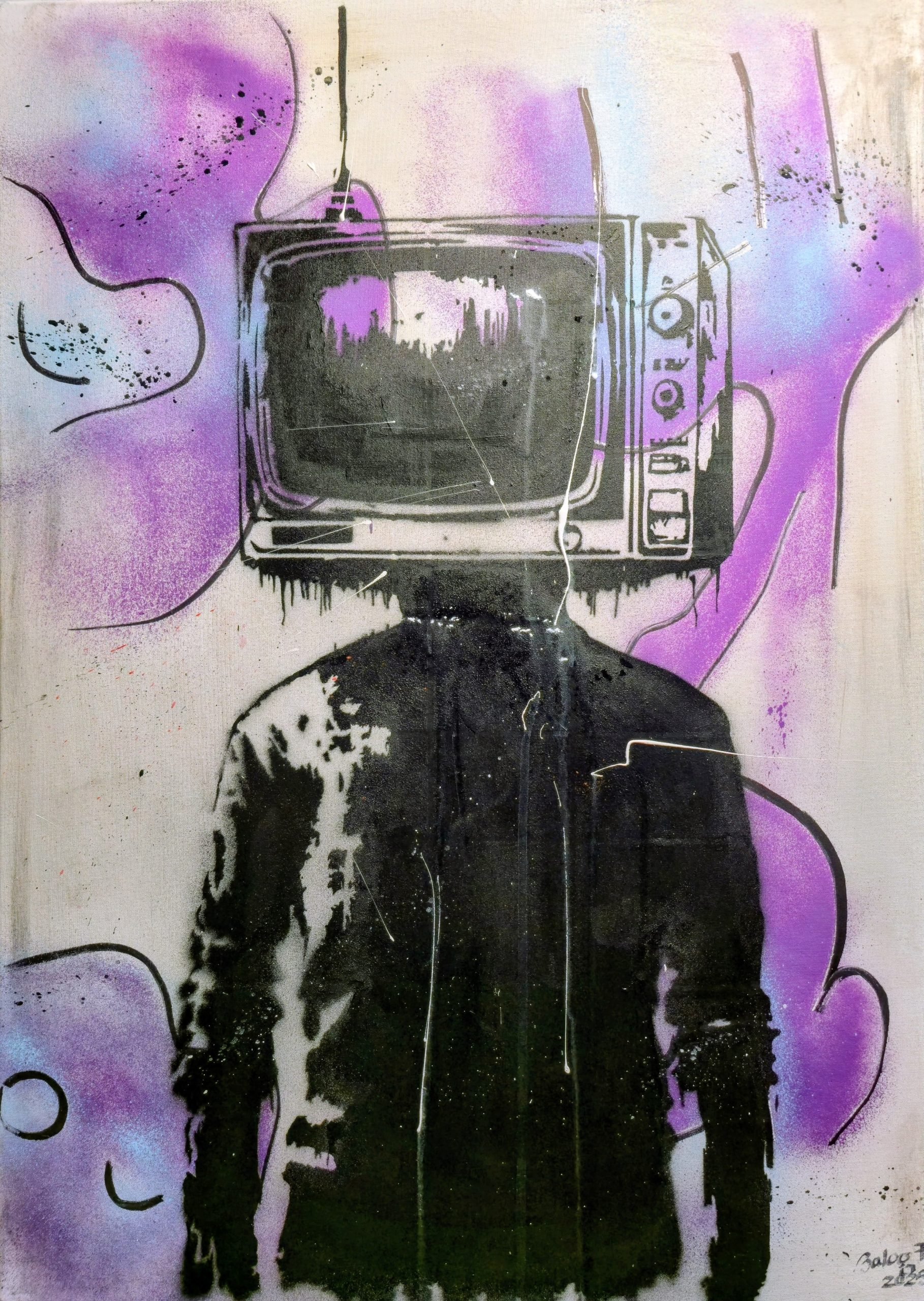 Click to view full screen TV Haed Man Stencil - SA0035 photo review