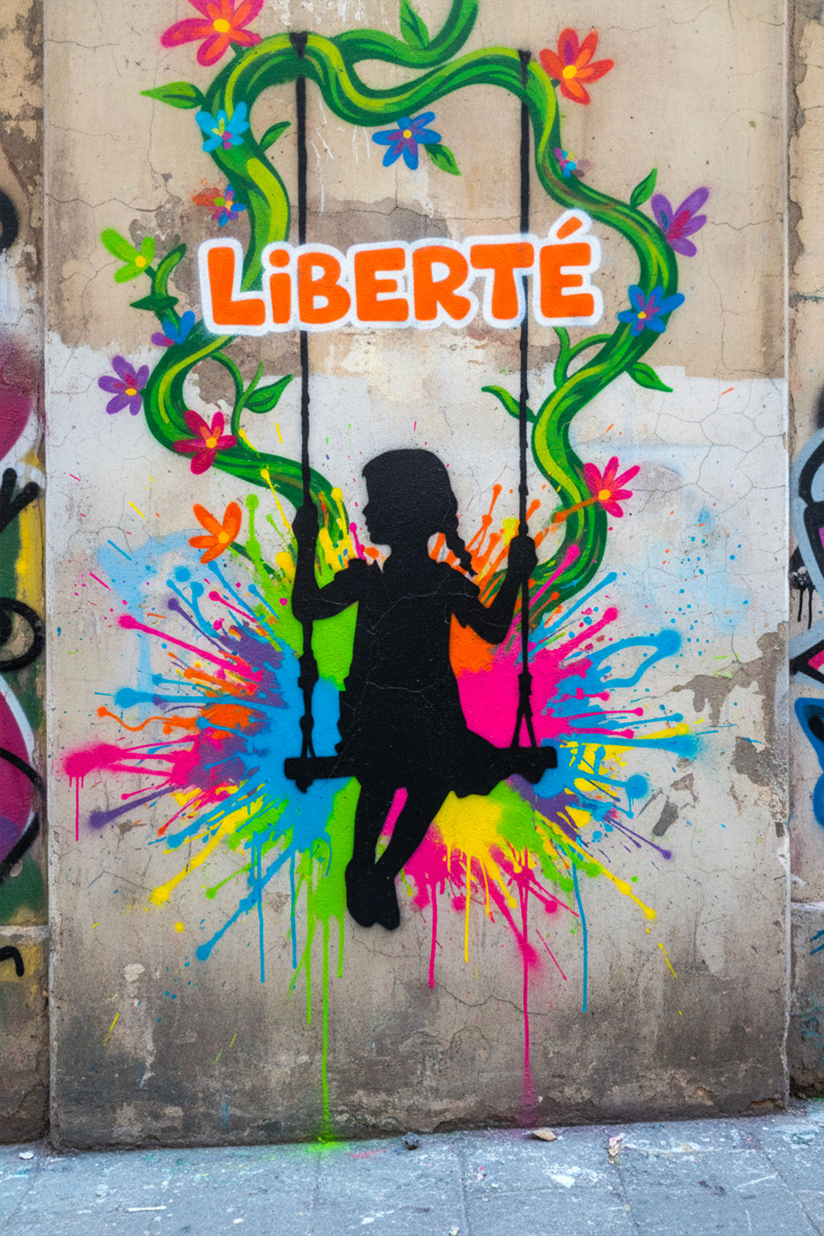 Girl on Swing Stencil – SA0058 - Image 2