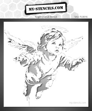 Stencil depicting a cherub - Reusable and reversible