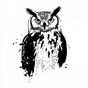 Illustration of an Eagle Owl created with our reusable stencil, available in various sizes for your artistic projects.