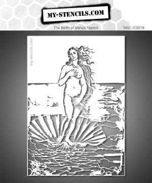 Stencil The Birth of Venus Aphrodite goddess of love – unique high-quality reusable street art stencil