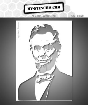 Stencil of Abraham Lincoln, historic American president, for wall decoration