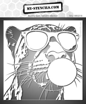 Stencil of a panther with sunglasses and chewing gum - Fun and quirky for original paintings