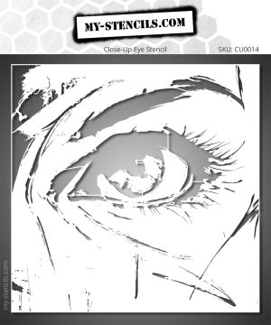Stencil of an expressive eye with gaze details to easily create modern and artistic works inspired by pop art and contemporary art.