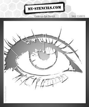 Stencil of a close-up eye with detailed eyelashes and iris - Perfect for artistic creation