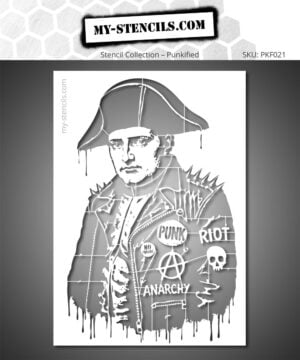 Stencil depicting Napoleon in punk style - A unique and bold design