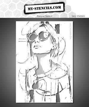 Artistic stencil of a female face, inspired by editorial fashion and contemporary painting.