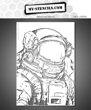 Space explorer stencil inspired by astronauts and space adventure. Perfect for creating original street art works.