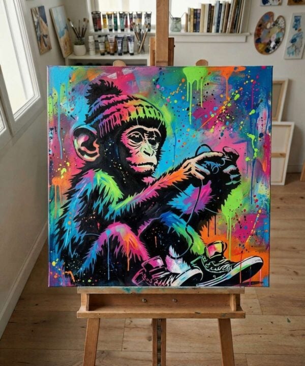 Gamer Monkey Stencil - A0015 - Alternative view
