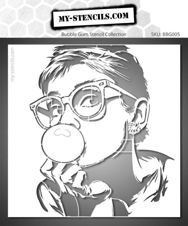 Audrey Hepburn Bubble Gum Stencil