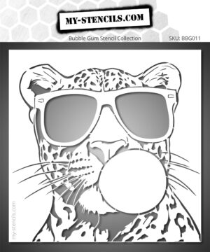 Leopard stencil with glasses and chewing gum - Cool and confident
