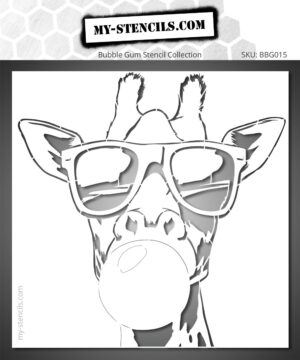 Giraffe stencil with sunglasses and chewing gum - For a stylish and fun decor