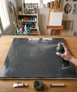 Pochoir Halftone Tigre - H0004 stencil painted on canvas for an animal portrait painting