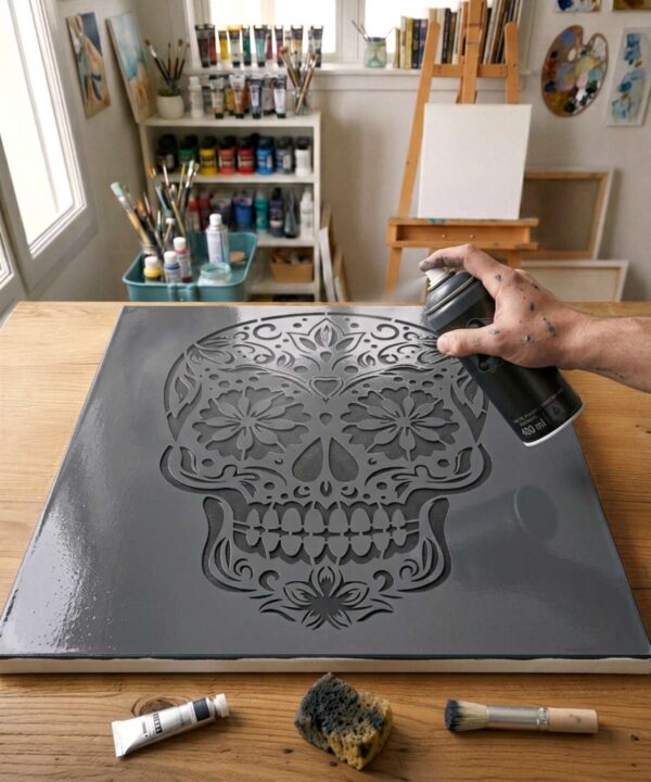 Mexican Calavera Stencil - S0024 - Alternative view