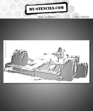 Stencil Formula 1 - Dynamic design for wall decoration and DIY projects centered around speed and mechanics.