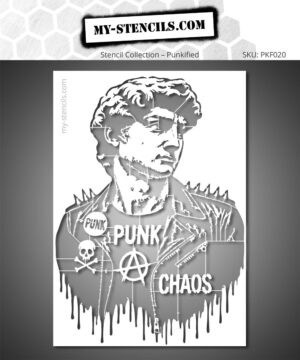 Stencil depicting the famous David in a Punk version