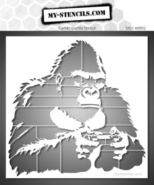 Stencil depicting a gorilla with a game controller