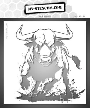 Stencil of a charging bull - for easy painting