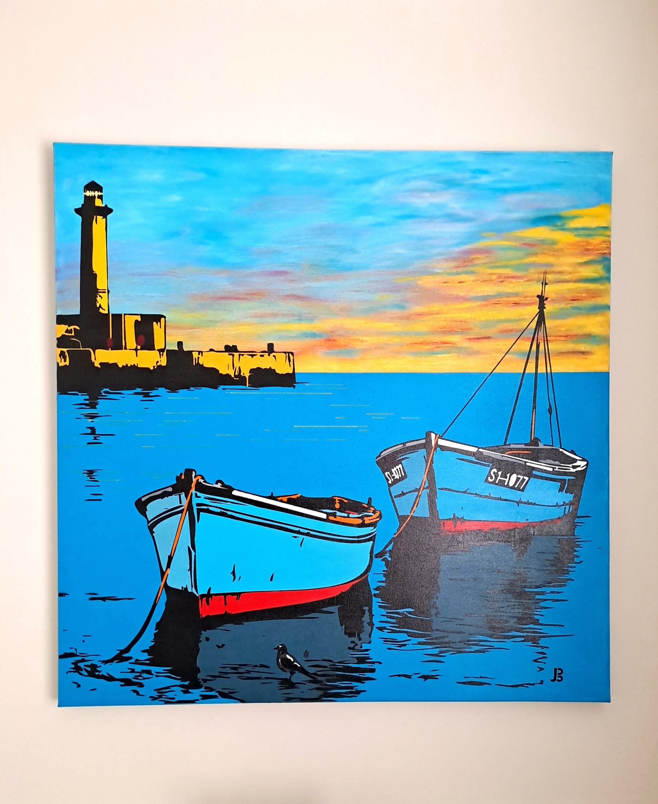 Boats by the Lighthouse Stencil photo review