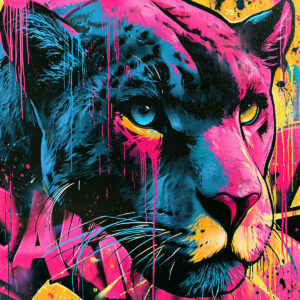 Detailed portrait of a jaguar - high-quality stencil painting available in various sizes