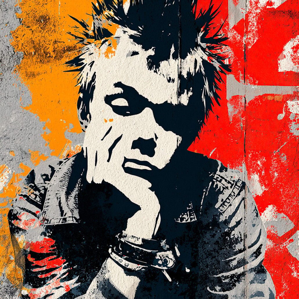 Punk Rock Stencil – Boy's Portrait | Mes-Pochoirs