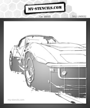 Sports car stencil - A Corvette with iconic curves and dramatic framing!